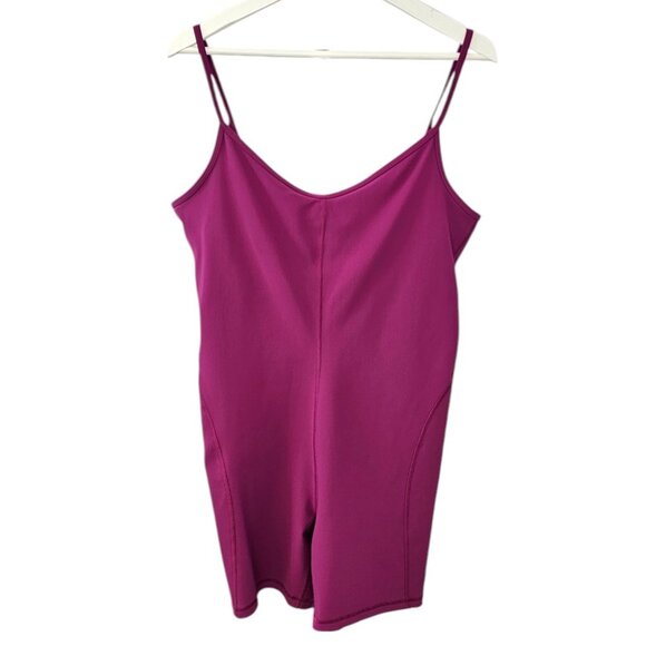 Lululemon Womnens Ribbed Contoured Unitard 6" Magenta Purple, Romper, Size 14 - Picture 1 of 10